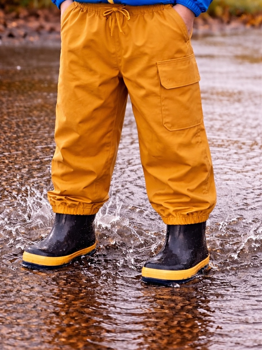 Hatley Mustard Yellow Kids Rain Pants - Size 7 💧 UNISEX